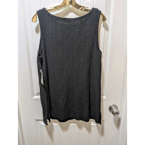 Ronnie Nicole by Ouida Women's 12 Sparkle Sleeveless Black Tank Top Shirt - Picture 4 of 7